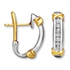 Thumbnail Image 0 of Previously Owned Diamond Hoop Earrings 1/4 ct tw 14K Two-Tone Gold