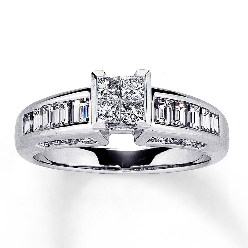 Previously Owned Diamond Engagement Ring 1 ct tw Princess, Baguette ...
