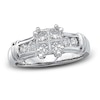 Thumbnail Image 1 of Previously Owned Multi-Diamond Engagement Ring 1 ct tw Princess & Round-cut Platinum