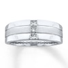 Thumbnail Image 0 of Previously Owned Men's Square-cut Diamond Ring 1/3 ct tw  14K White Gold