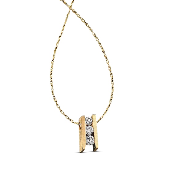 Previously Owned Diamond Ladder Necklace 1/4 ct tw 14K Yellow Gold