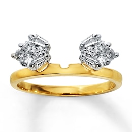 Previously Owned Enhancer Ring 1/2 ct tw Baguette & Round-cut Diamonds 14K Yellow Gold