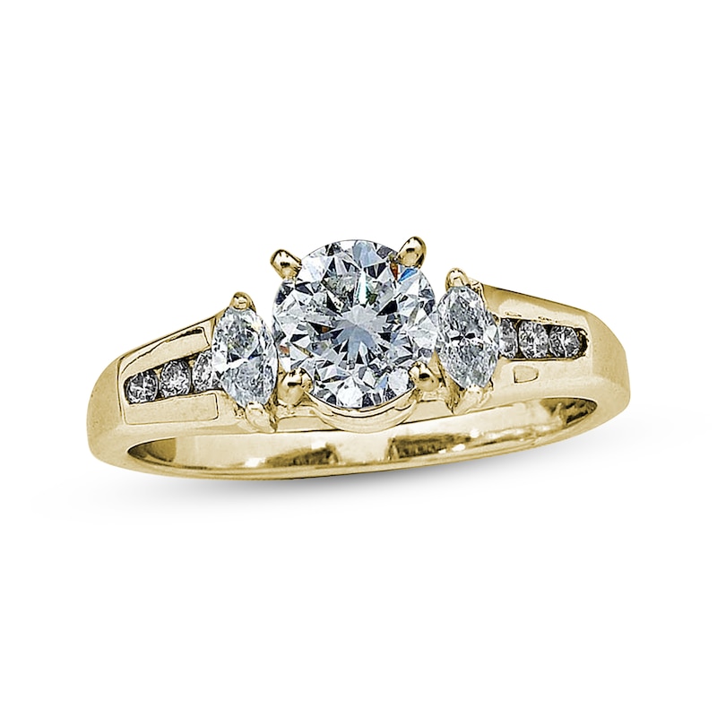 Main Image 2 of Previously Owned Marquise & Round-Cut Diamond Enhancer Ring 1/3 ct tw 14K Yellow Gold