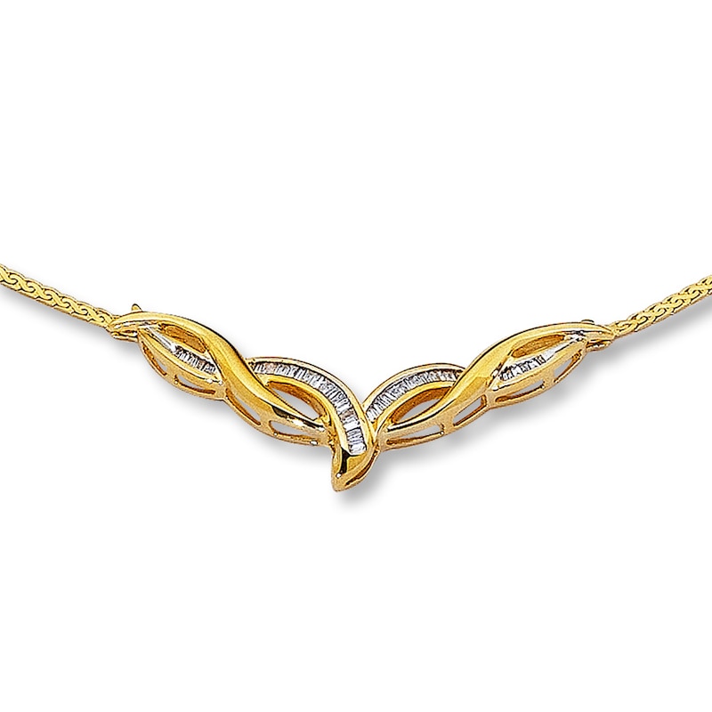 Main Image 1 of Previously Owned Necklace 1/3 ct tw Diamonds 10K Yellow Gold