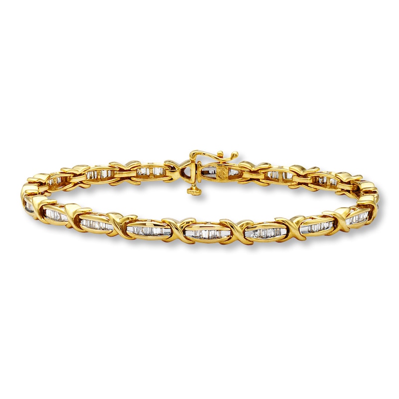 Main Image 1 of Previously Owned Diamond Bracelet 1 ct tw Baguette-cut 10K Yellow Gold