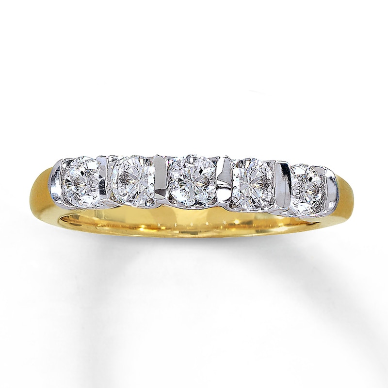 Previously Owned Anniversary Ring 3/4 ct tw Round-cut Diamonds 14K Two-Tone Gold