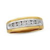 Thumbnail Image 0 of Previously Owned Men's Diamond Wedding Band 1/2 ct tw Round-cut 14K Two-Tone Gold - Size 10.25