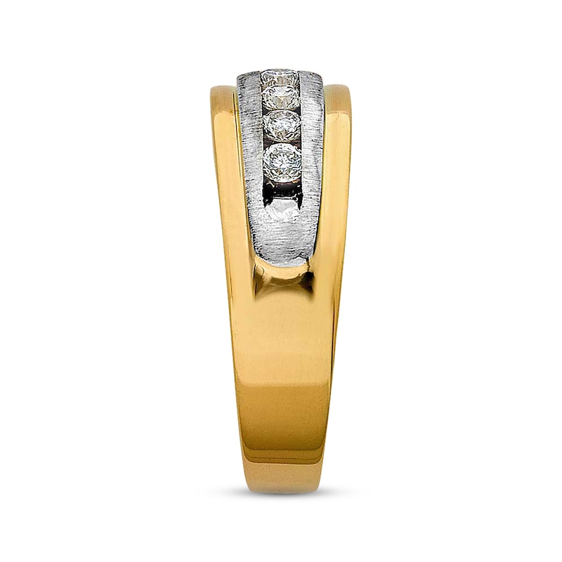 Previously Owned Men's Diamond Wedding Band 1/2 ct tw Round-cut 14K Two-Tone Gold - Size 10.25