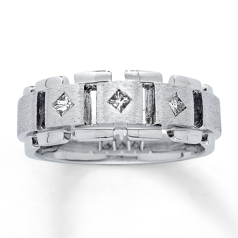 Previously Owned Men's Diamond Band 1/4 ct tw Square-cut 14K White Gold
