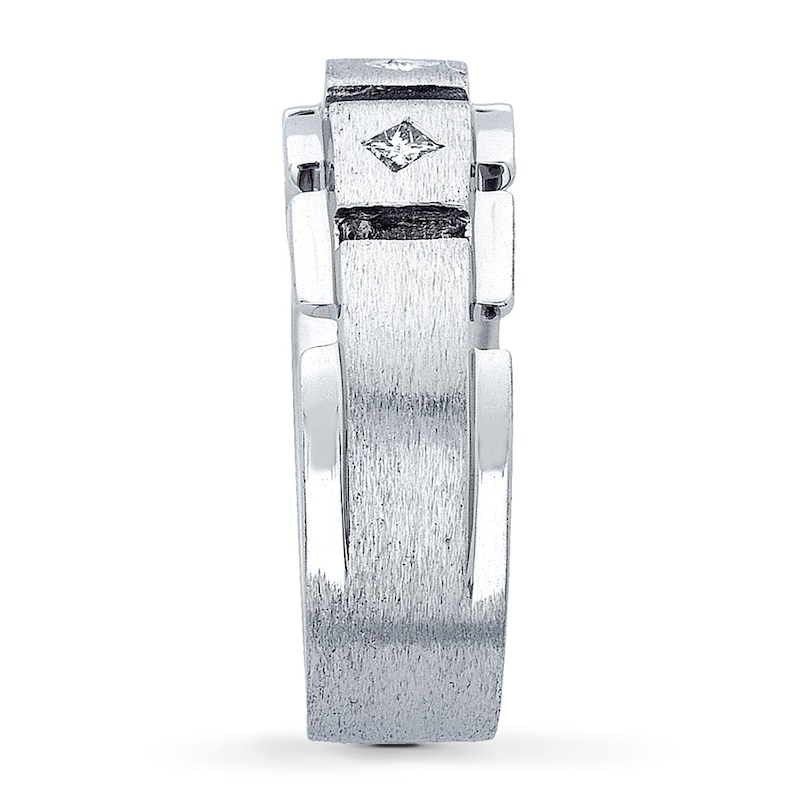 Previously Owned Men's Diamond Band 1/4 ct tw Square-cut 14K White Gold
