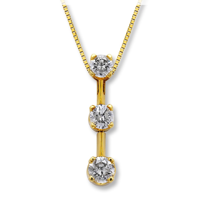 Main Image 1 of Previously Owned Necklace 1 ct tw Diamonds 14K Yellow Gold