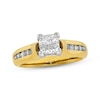 Thumbnail Image 1 of Previously Owned Diamond Engagement Ring 3/4 ct tw Round/Princess-Cut 14K Yellow Gold