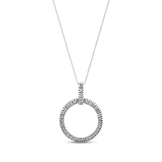 Previously Owned Diamond Circle Necklace 1/3 ct tw 14K White Gold