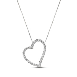 Previously Owned Diamond Heart Necklace 1/2 cttw 18K White Gold 18&quot;