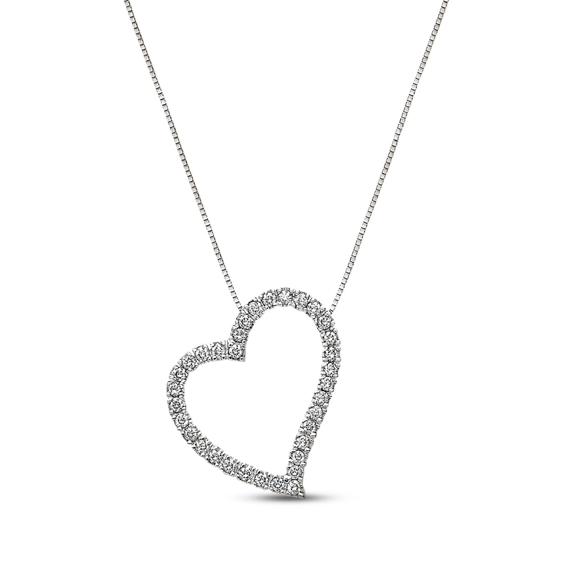 Previously Owned Diamond Heart Necklace 1/2 cttw 18K White Gold 18"