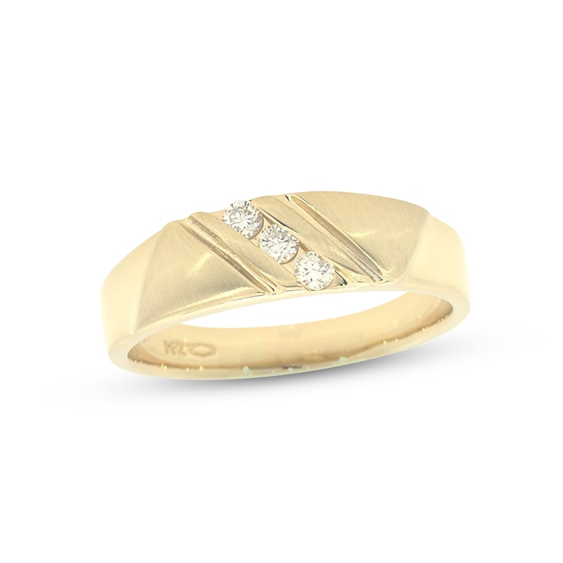 Main Image 1 of Previously Owned Men's Diamond Wedding Band 1/4 ct tw Round-cut 14K Yellow Gold