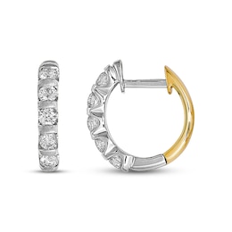 Previously Owned Diamond Hoop Earrings 1 ct tw 14K Two-Tone Gold