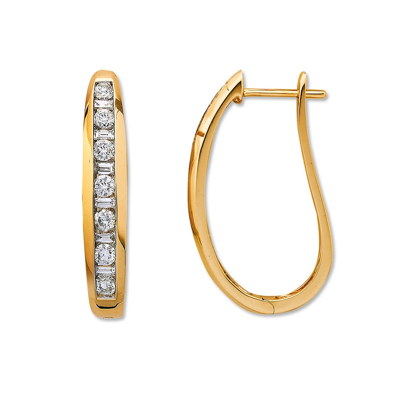 Previously Owned Diamond Hoop Earrings 1 ct tw 14K Yellow Gold