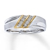 Thumbnail Image 1 of Previously Owned Men's Wedding Band 1/6 ct tw Round-cut Diamonds 10K Two-Tone Gold - Size 10