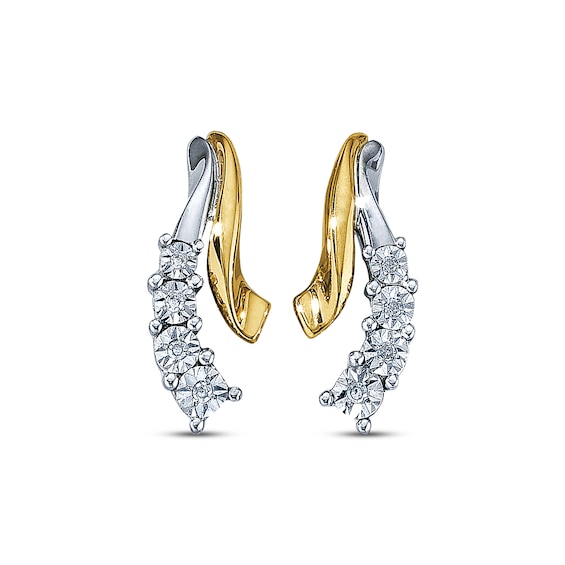 Previously Owned Diamond Accent Earrings 10K Two-Tone