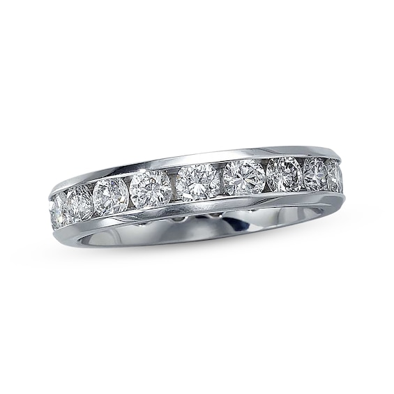 Previously Owned Diamond Eternity Anniversary Band 2 ct tw Round-cut 14K White Gold - Size 6