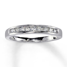 Previously Owned Wedding Band 1/6 ct tw Round-cut Diamonds 14K White Gold