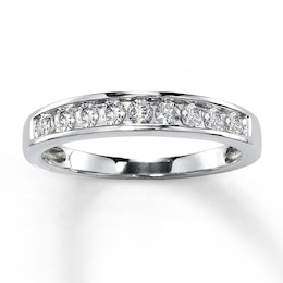 Previously Owned Wedding Band 3/8 ct tw Round-cut Diamonds 14K White Gold