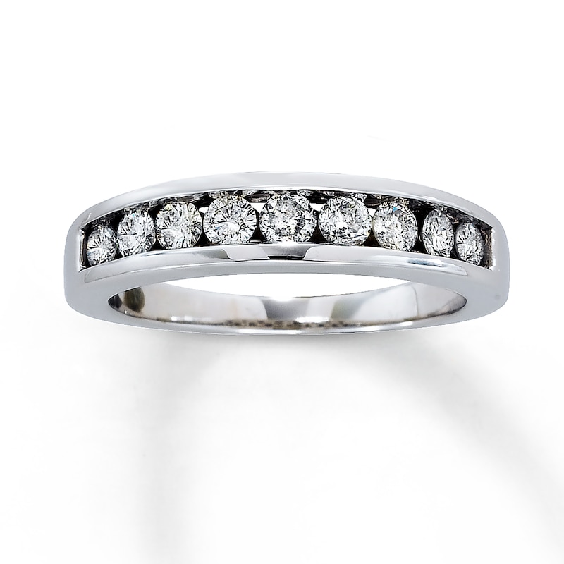 Main Image 1 of Previously Owned Diamond Wedding Band 1/2 ct tw Round-cut 14K White Gold