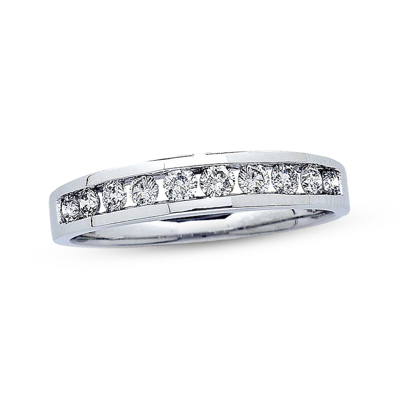 Main Image 1 of Previously Owned Diamond Wedding Band 3/8 ct tw Round-cut 14K White Gold