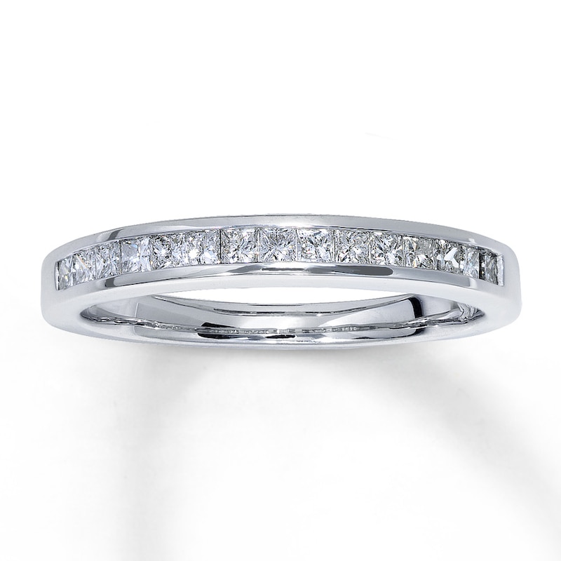 Main Image 1 of Previously Owned Wedding Band 1/3 ct tw Princess-cut Diamonds 14K White Gold