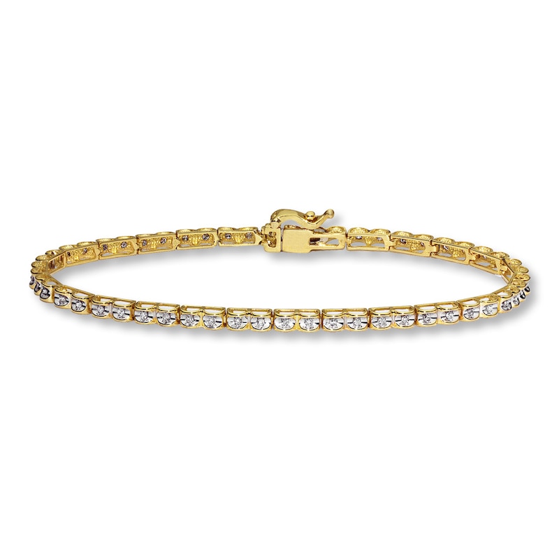 Previously Owned Diamond Bracelet 1/4 ct tw Round-cut 10K Yellow Gold