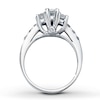 Thumbnail Image 2 of Previously Owned 3-Stone Diamond Ring 1 ct tw Radiant-cut 14K White Gold