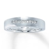 Thumbnail Image 1 of Previously Owned Men's Wedding Band 1/4 ct tw Square-cut Diamonds 14K White Gold