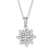 Thumbnail Image 0 of Previously Owned Diamond Snowflake Necklace 1/3 ct tw 14K White Gold