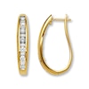 Thumbnail Image 1 of Previously Owned Diamond Hoop Earrings 1-1/2 ct tw Round-cut 14K Yellow Gold