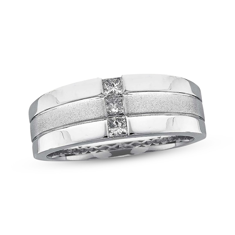 Previously Owned Men's Diamond Ring 1/3 ct tw Square-cut 14K White Gold