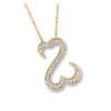 Thumbnail Image 1 of Previously Owned Open Hearts Necklace 1/4 ct tw Diamonds 14K Yellow Gold