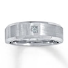 Thumbnail Image 0 of Previously Owned Men's Diamond Band 1/6 ct tw Square-cut 14K White Gold