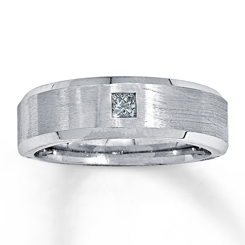 Previously Owned Men's Diamond Band 1/6 ct tw Square-cut 14K White Gold