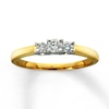 Thumbnail Image 1 of Previously Owned Three-Stone Diamond Ring 1/4 ct tw Round-cut 14K Two-Tone Gold