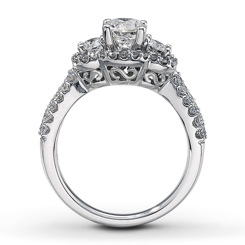 Main Image 2 of Previously Owned Three Stone Diamond Engagement Ring 1-1/2 ct tw 14K White Gold