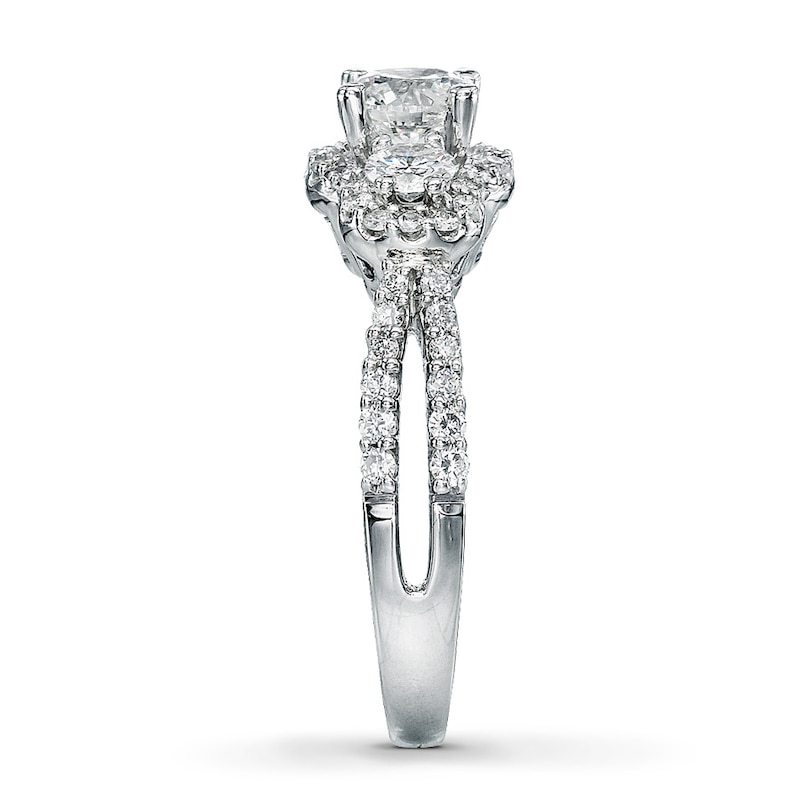 Main Image 3 of Previously Owned Three Stone Diamond Engagement Ring 1-1/2 ct tw 14K White Gold