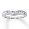 Thumbnail Image 0 of Previously Owned Diamond Contour Ring 1/4 ct tw Round & Baguette 14K White Gold