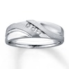 Thumbnail Image 1 of Previously Owned Men's Diamond Wedding Band 1/10 ct tw Round-cut 10K White Gold