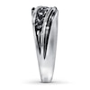 Thumbnail Image 1 of Previously Owned Men's Black Diamond Wedding Band 3/4 ct tw Round-cut 10K White Gold