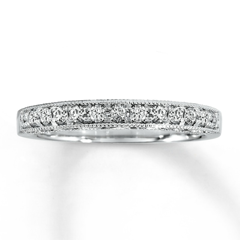 Main Image 1 of Previously Owned Wedding Band 1/4 ct tw Round-cut Diamonds 14K White Gold