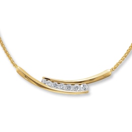 Previously Owned Diamond Necklace 1 ct tw Round-Cut 14K Yellow Gold 17.5