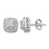 Thumbnail Image 1 of Previously Owned Diamond Earrings 1 ct tw Princess-Cut 14K White Gold