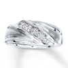 Thumbnail Image 1 of Previously Owned Men's Wedding Band 1/2 ct tw Round-cut Diamonds 10K White Gold