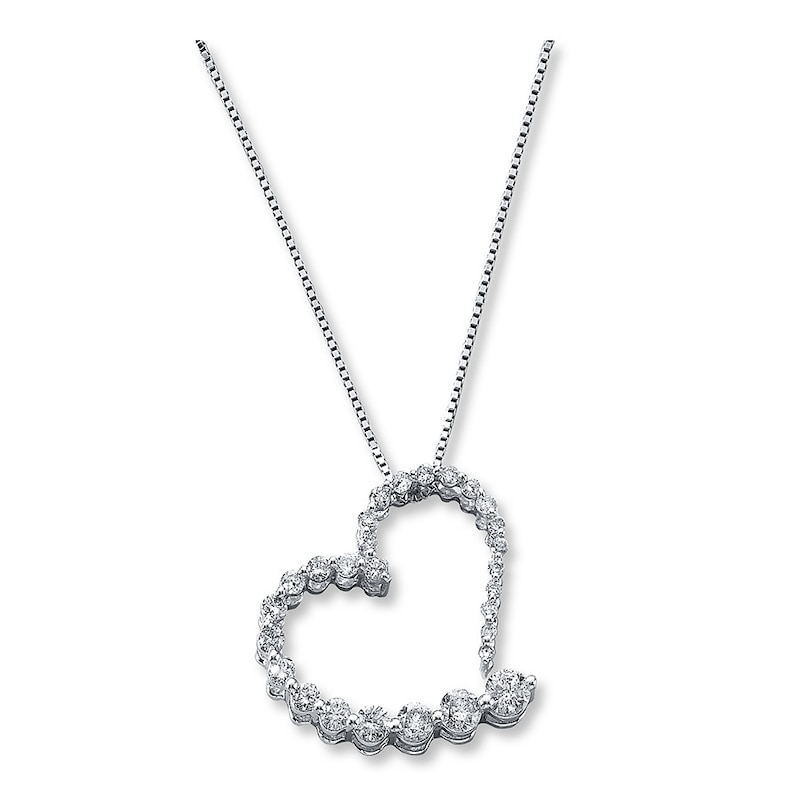 Main Image 1 of Previously Owned Diamond Heart Necklace 1/2 cttw 14K White Gold 18&quot;